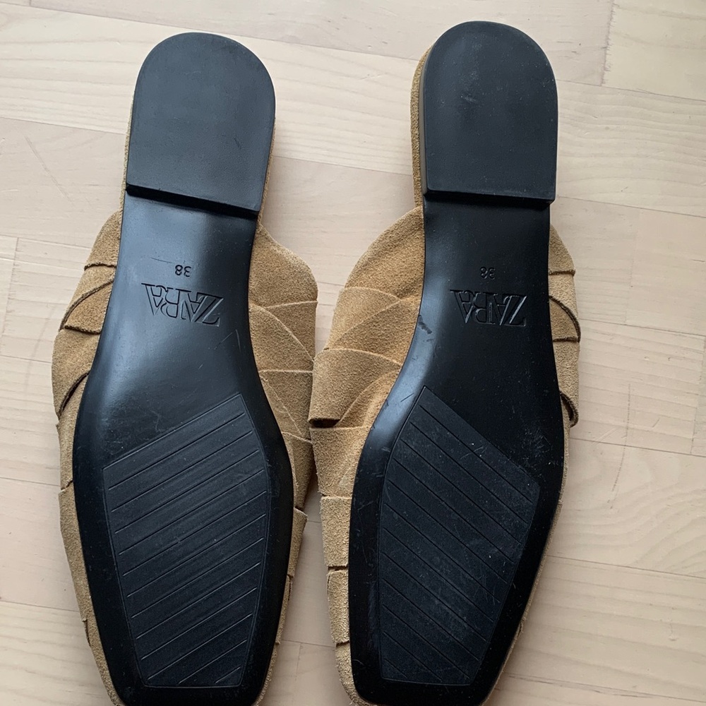 Zara Women's suede leather Woven Mules - Picture 6 of 7